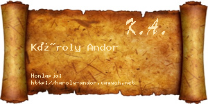 Károly Andor névjegykártya